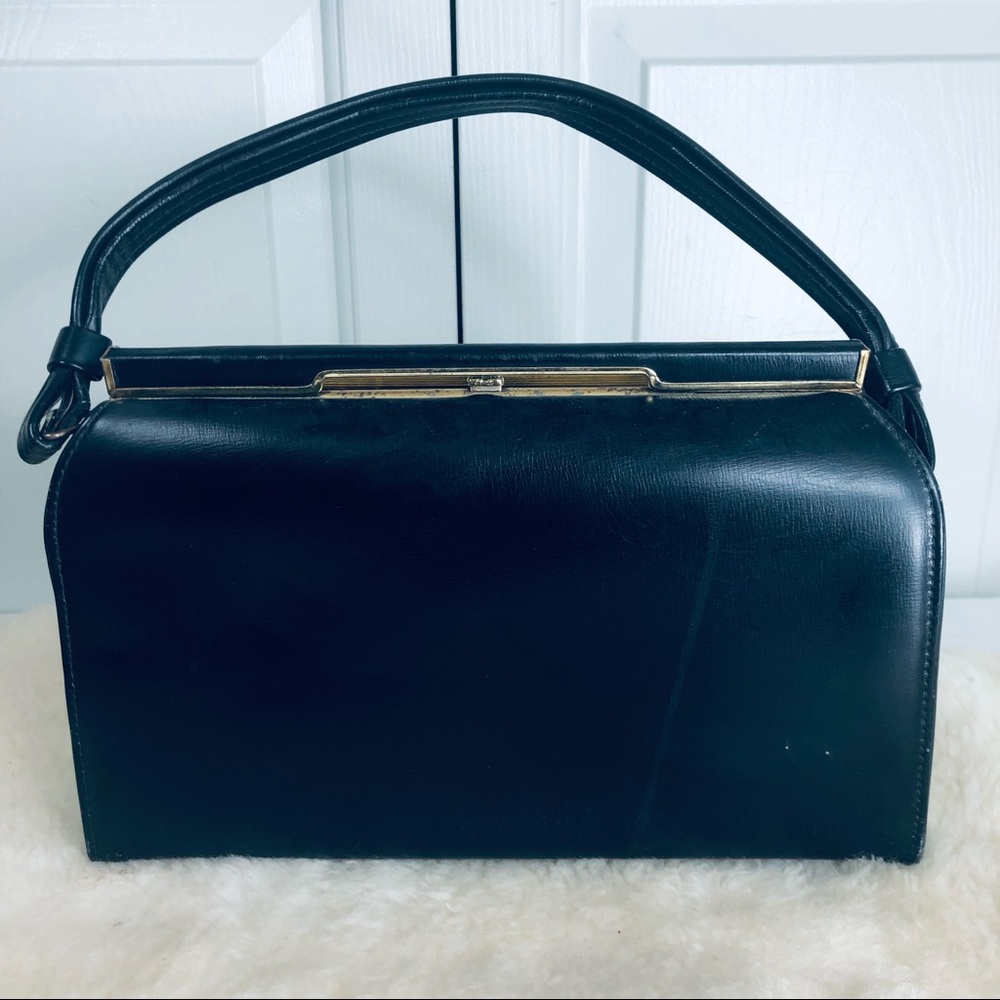 Vintage EHB Kelly Style Snap Closure Genuine Leather Bag